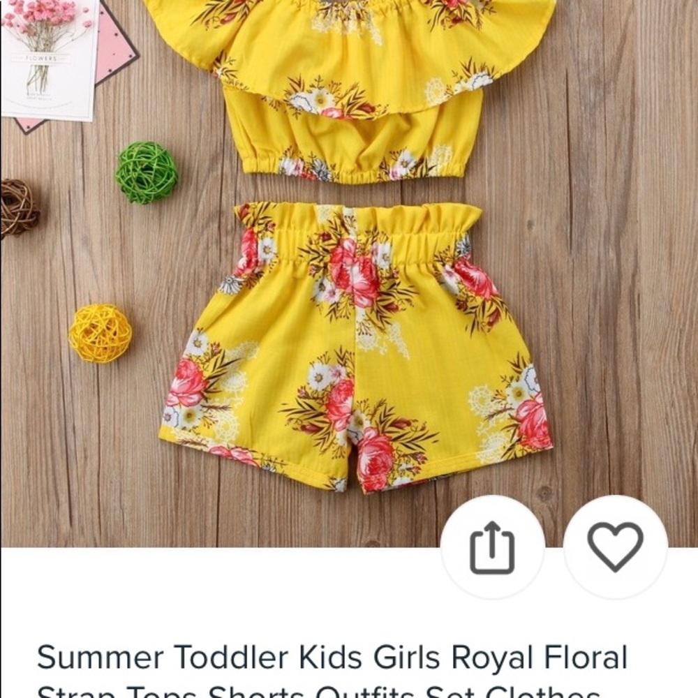 summer Toddler Kids Girls Royal Floral outfit new - Picture 1 of 8